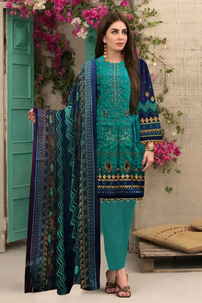 Contemporary Embroidered Lawn Suit