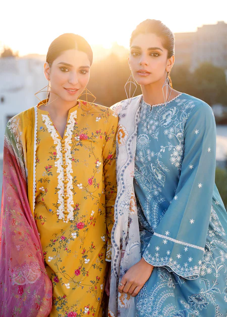 Floral Embroidered Lawn Suit