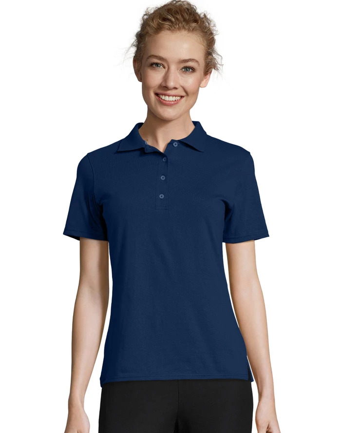 Hanes Women's Short Sleeve Polo shirts for women