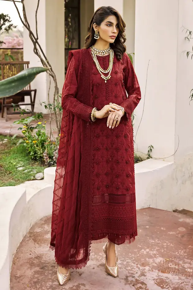 Party Wear Embroidered Lawn Suit