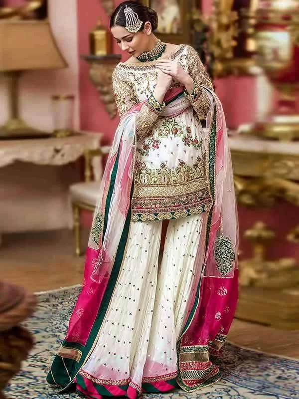 Sharara Best Mehndi Dresses for Girls