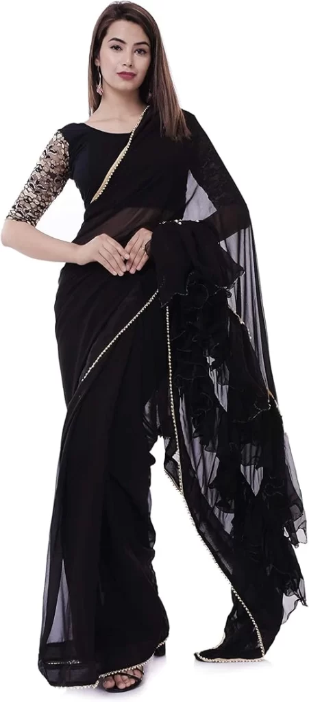 black saree designs