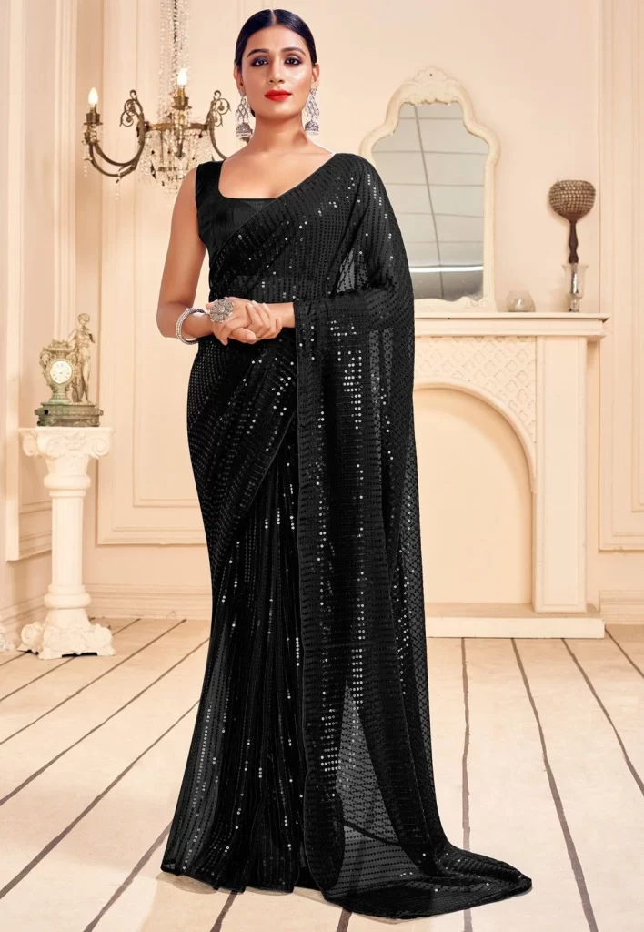 black saree designs