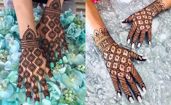 Abstract finger mehndi design 2024