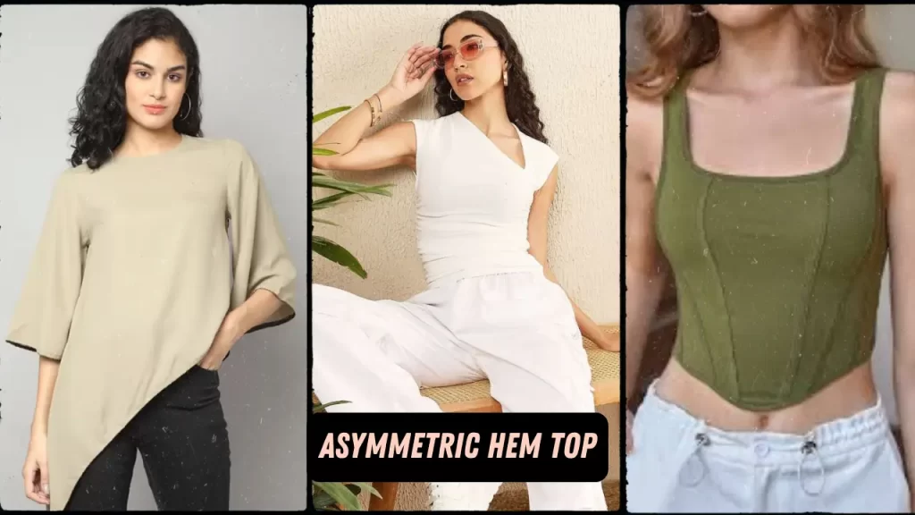 Asymmetric Hem Top shirt design for girls