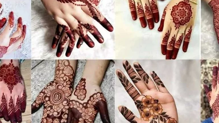 Colorful finger mehndi design 2024