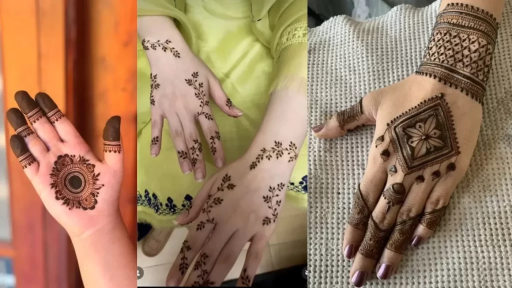 Cultural finger mehndi design 2024