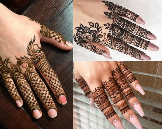 Minimalist finger mehndi design 2024