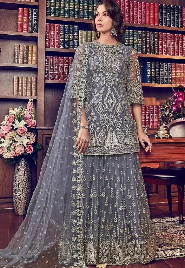 Net and Chiffon Sharara