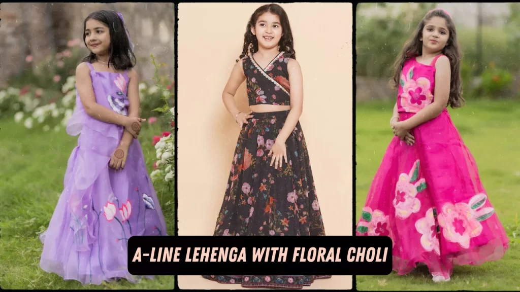 A-Line Lehenga with Floral Choli