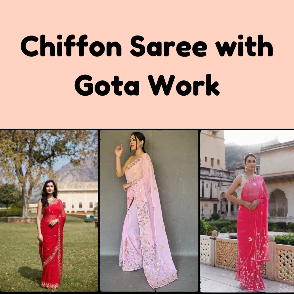 Chiffon Saree with Gota Work