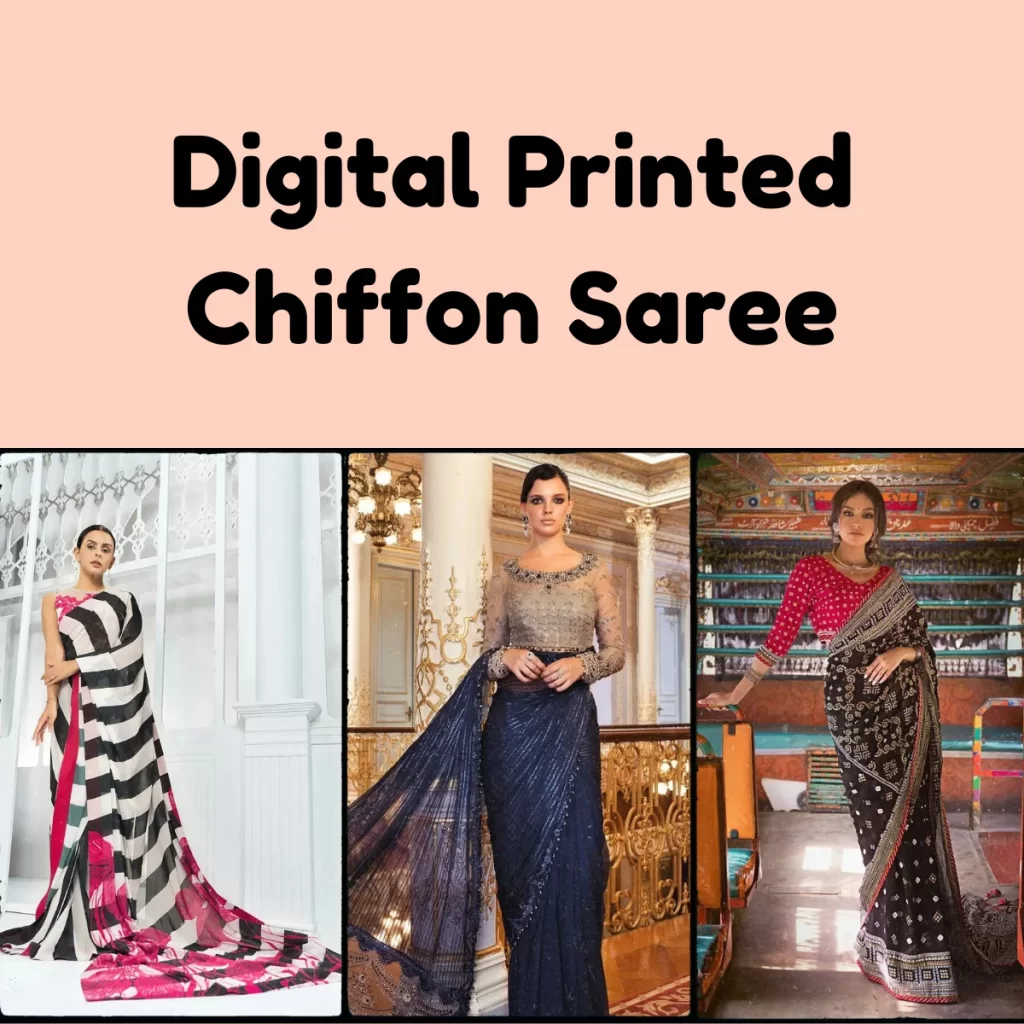 Digital Printed Chiffon Saree