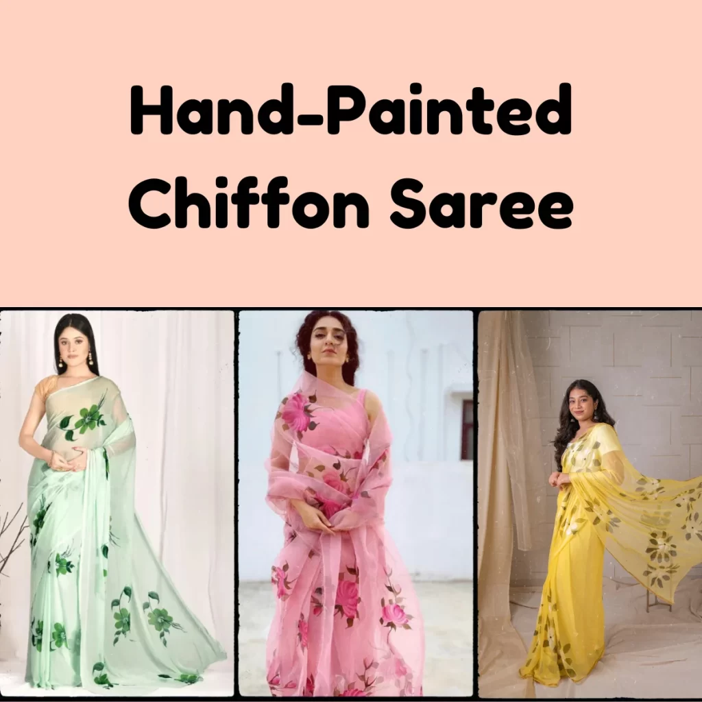 Hand-Painted Chiffon Saree