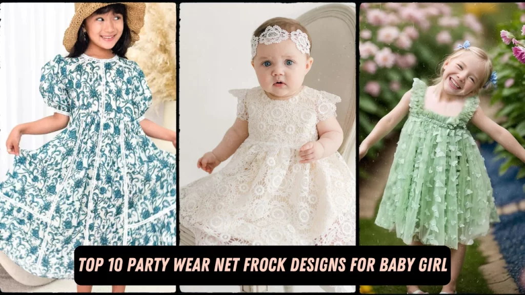 Party Wear Net Frock Designs for Baby Girl