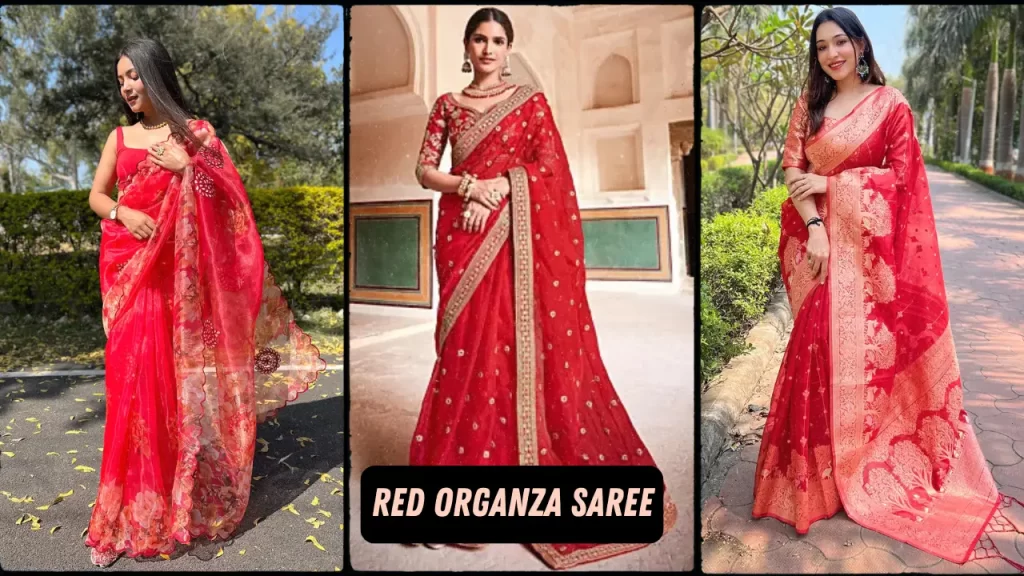 Red Organza Saree