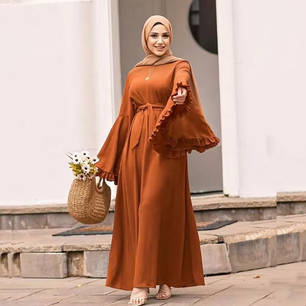 Ruffled Hem Abaya