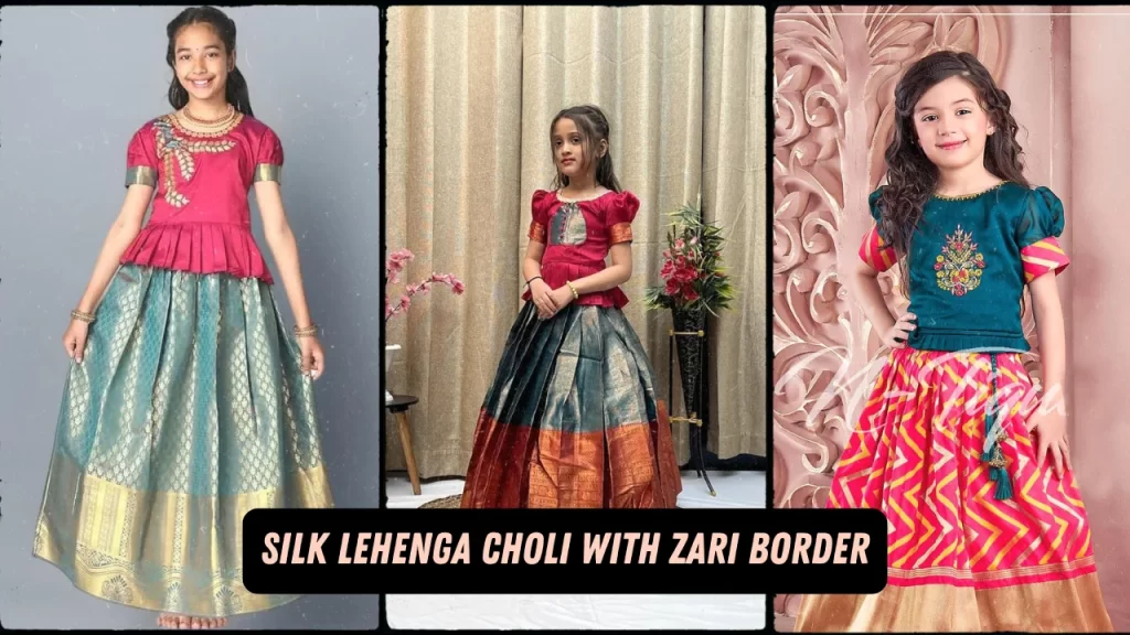 Silk Lehenga Choli with Zari Border