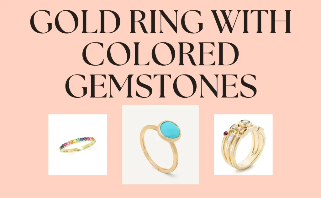 Gold Ring with Colored Gemstones